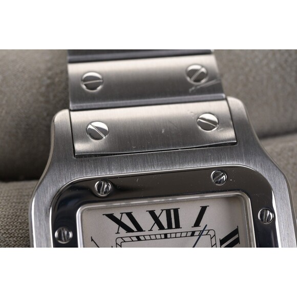 Cartier Santos Galbee Large 1564 White Roman Dial 29mm Watch - Picture 11 of 12